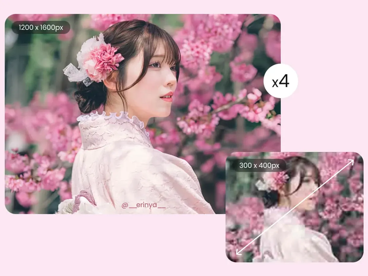 AI 画作放大 — 动漫插画从 320px 无损放大至 1280px
